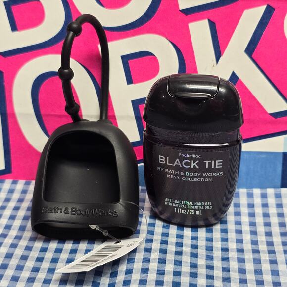 BBW Black Rubber Pocketbac Holder & Black Tie Men's Fragrance Line Refill - Picture 1 of 1
